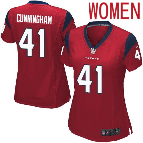 Women Houston Texans #41 Zach Cunningham Red Nike Player Game NFL Jersey->women nfl jersey->Women Jersey